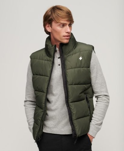 Superdry bodywarmer met logo dark moss