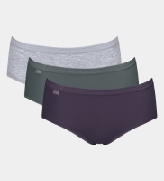 Sloggi Basic+ slip Midi (set van 3) grijs/zwart