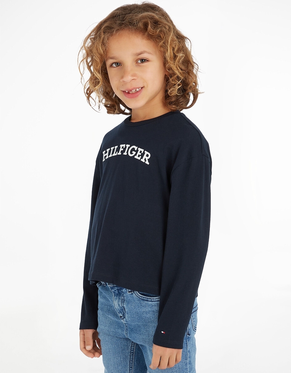 Tommy hilfiger longsleeve MONOTYPE met logo donkerblauw