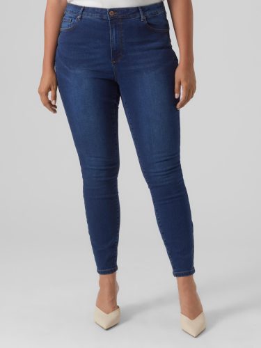 VERO MODA CURVE high waist skinny jeans VMCPHIA dark blue denim