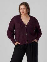 VERO MODA CURVE gebreid vest VMLEA paars