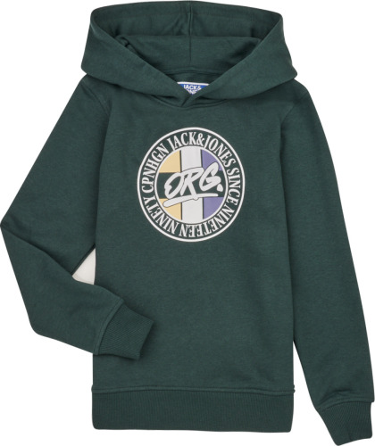 Jack & Jones JUNIOR hoodie JORARTHUR met logo donkergroen
