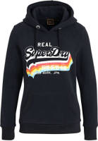 Superdry hoodie met logo donkerblauw