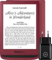 PocketBook Touch Lux 5 Ruby Rood + BlueBuilt Oplader