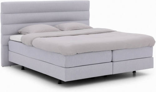 Goossens Boxspring Compleet Quatro, Vlak 140 x 200 cm box (=2x70cmx200cm) 2x matras gestoffeerd pocketvering, 1x matrastopper joy deluxe