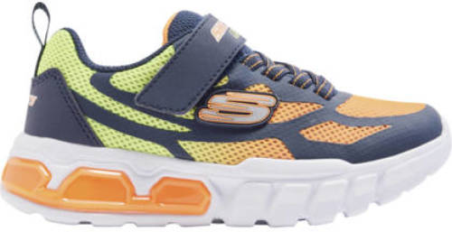 Skechers sneakers met lichtjes donkerblauw/oranje