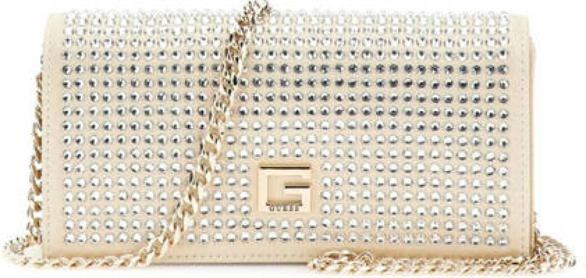 Guess clutch Gilded Glamour met strass goudkleurig