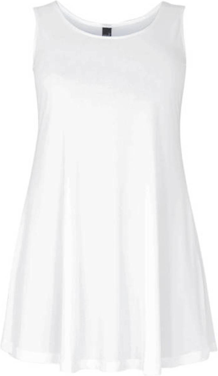 Yoek singlet van travelstof DOLCE wit