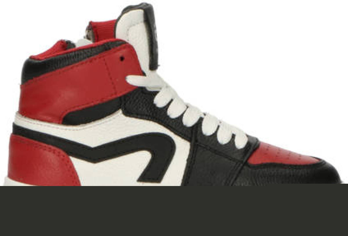 Pinocchio leren sneakers rood/zwart