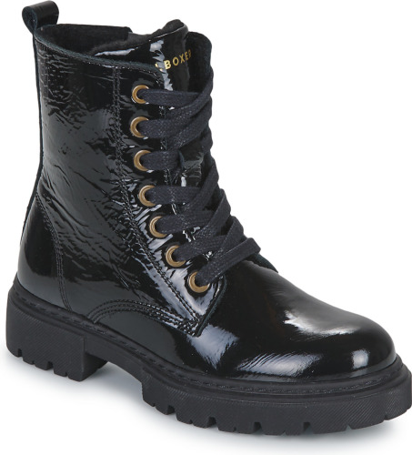 Bullboxer lakleren veterboots zwart