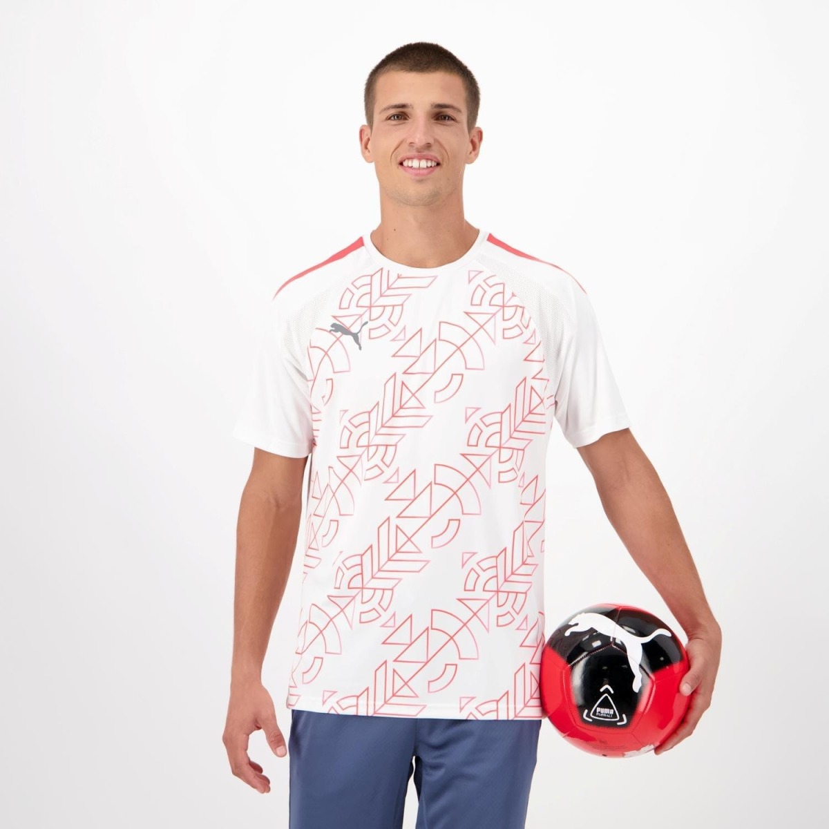 Puma Senior voetbalshirt wit/rood