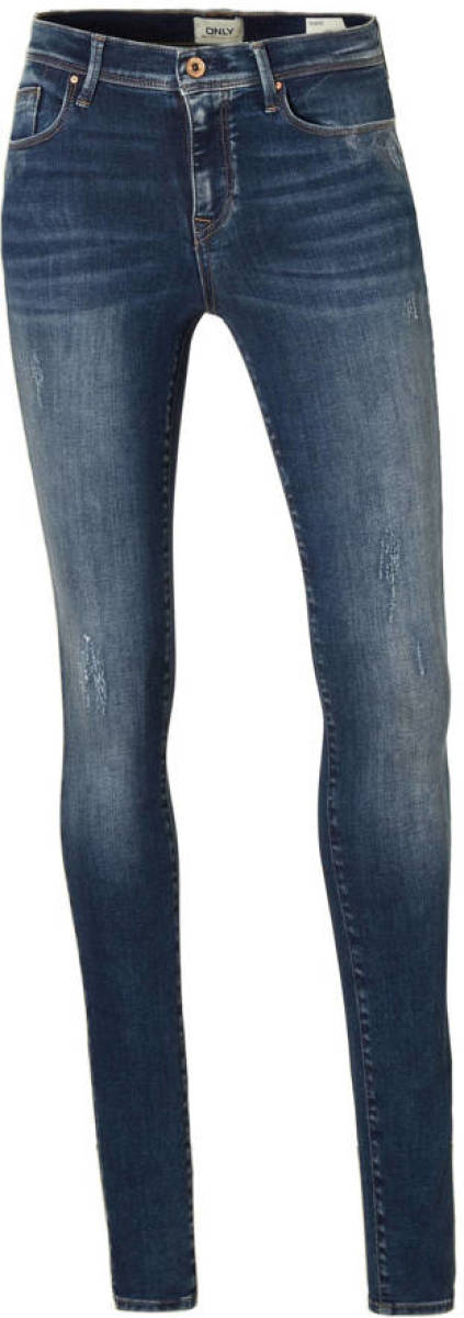Only high waist skinny jeans blauw