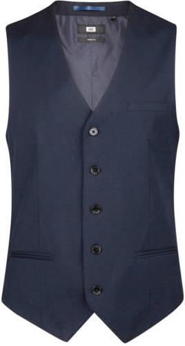 WE Fashion gilet met knoopsluiting donkerblauw