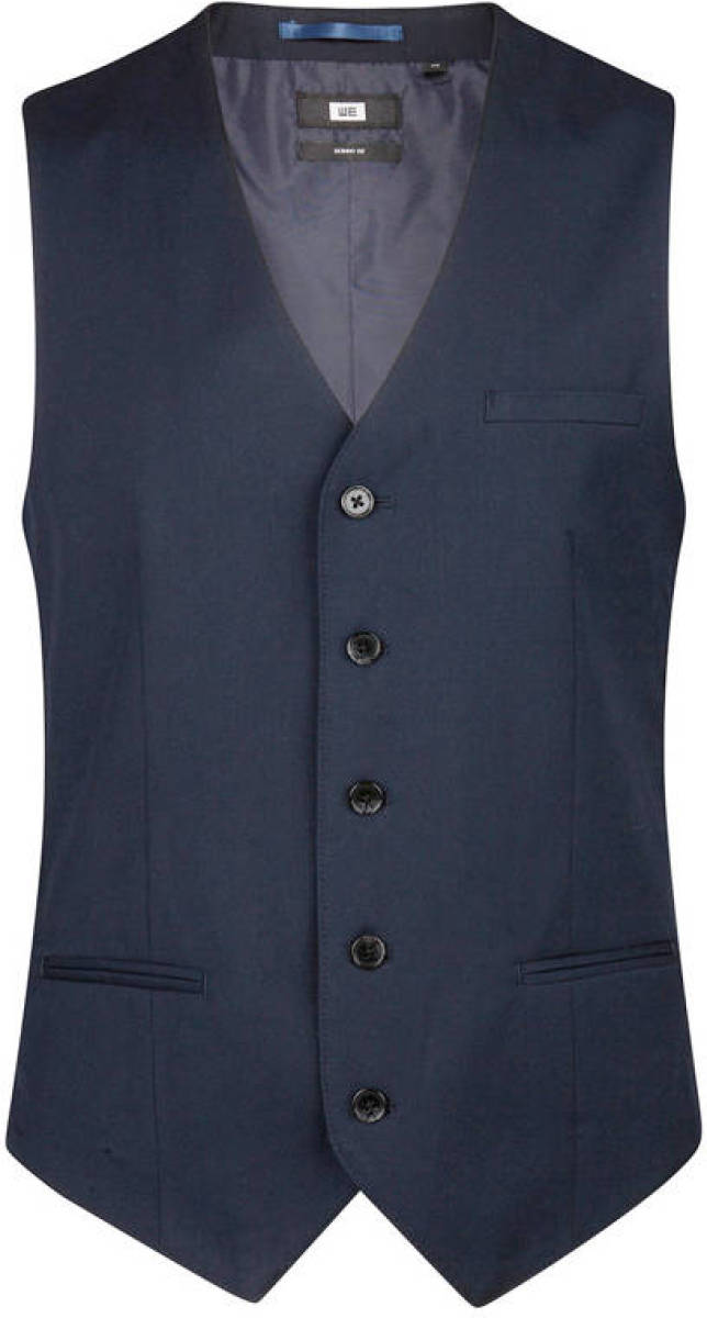 WE Fashion gilet met knoopsluiting donkerblauw