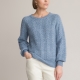 Anne Weyburn Trui met ronde hals, kabeltricot, mixed mohair