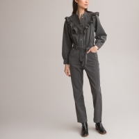 La Redoute Collections Jumpsuit met ronde hals, lange mouwen