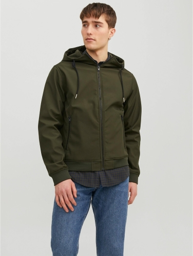 Jack & Jones ESSENTIALS softshell jas JJEBASIC met logo groen