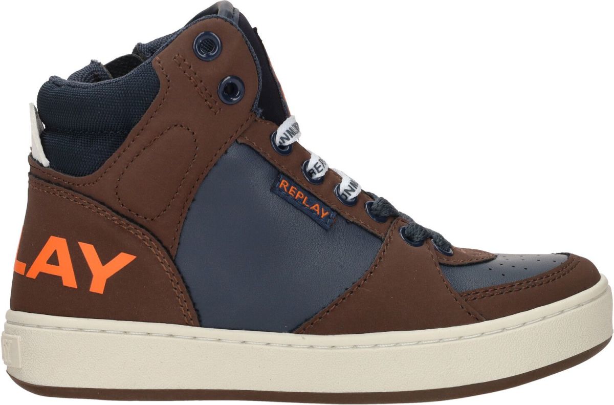 Replay sneakers bruin/blauw