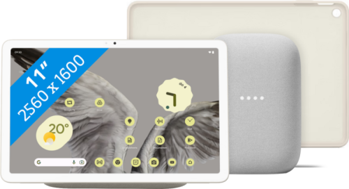 Google Pixel Tablet 256GB Wifi Crème + Pixel Tablet Back Cover Crème + Nest Audio Chalk