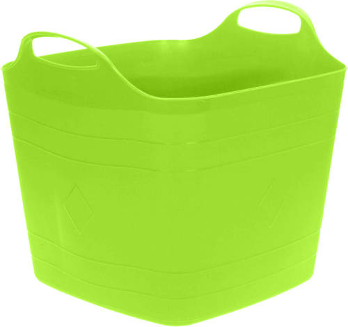 Excellent Houseware Flexibele emmer - groen - 15 liter - kunststof - vierkant - 30 x 29 cm - Wasmanden