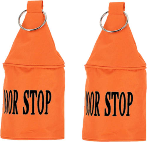 Esschert Design Esschert deurstopper Neon - 2x - 2,5 kg - canvas - oranje - 13 x 13 x 28.5 cm - Deurstoppers