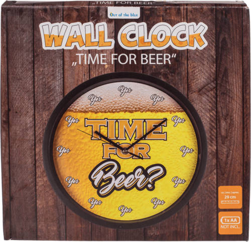 MikaMax Wandklok - Time for Beer - Original