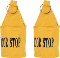 Esschert Design Esschert deurstopper Neon - 2x - 2,5 kg - canvas - geel - 13 x 13 x 28.5 cm - Deurstoppers
