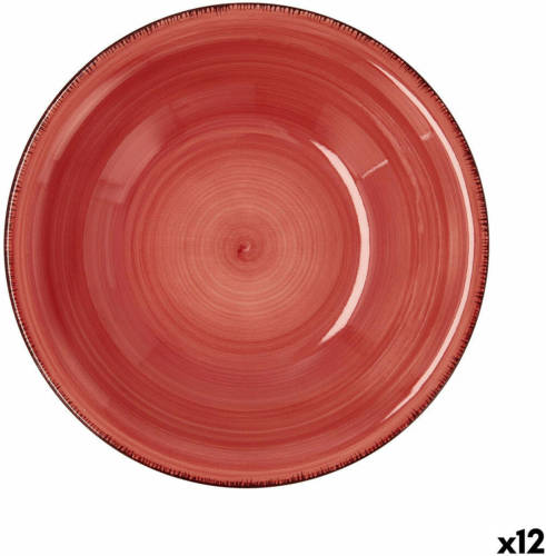 Diep bord Quid Vita Keramisch Rood (ø 21,5 cm) (12 Stuks)