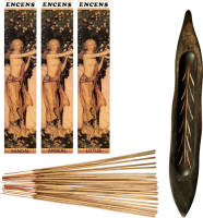 Benza Wierook Pakket 3 x 20 stuks wierook Lotus, Sandal, Amber - incl. luxe handgemaakte wierookhouder