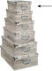 5five Opbergdoos/box - Houtprint licht - L28 x B19.5 x H11 cm - Stevig karton - Treebox - Opbergbox