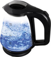 Esperanza Missouri Glazen Waterkoker Blauw LED-Verlichting 1,7 Liter 1500W Ingebouwd Maasfilter Zwart