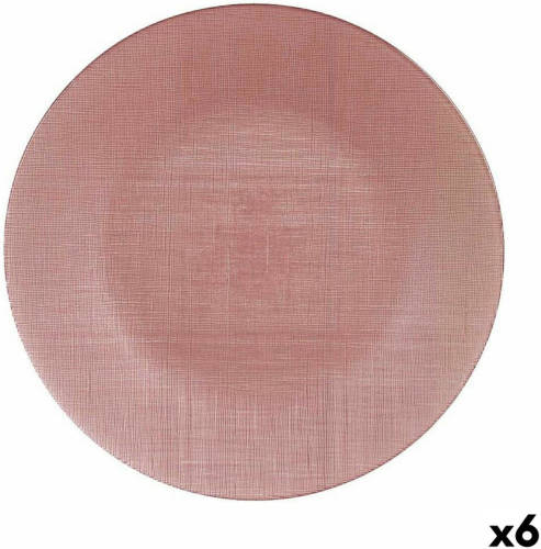 Vivalto Eetbord Roze Glas 32,5 x 2 x 32,5 cm (6 Stuks)