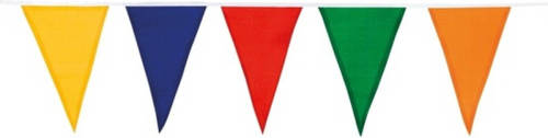 Boland 2x Katoenen vlaggenlijn gekleurd 10 meter - Vlaggenlijnen