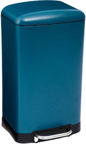 5five Prullenbak/pedaalemmer - blauw - metaal - 30 liter - 34 x 32 x 61 cm - keuken - Pedaalemmers