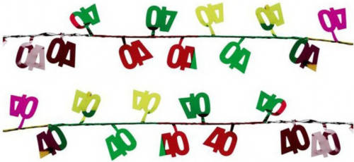 Faram Set van 3x stuks smalle decoratie slingers 40 jaar feestartikelen 270 cm - Feestslingers