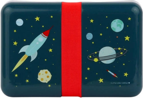 Cookinglife Little Lovely broodtrommel Space 18 cm polypropyleen rood/blauw