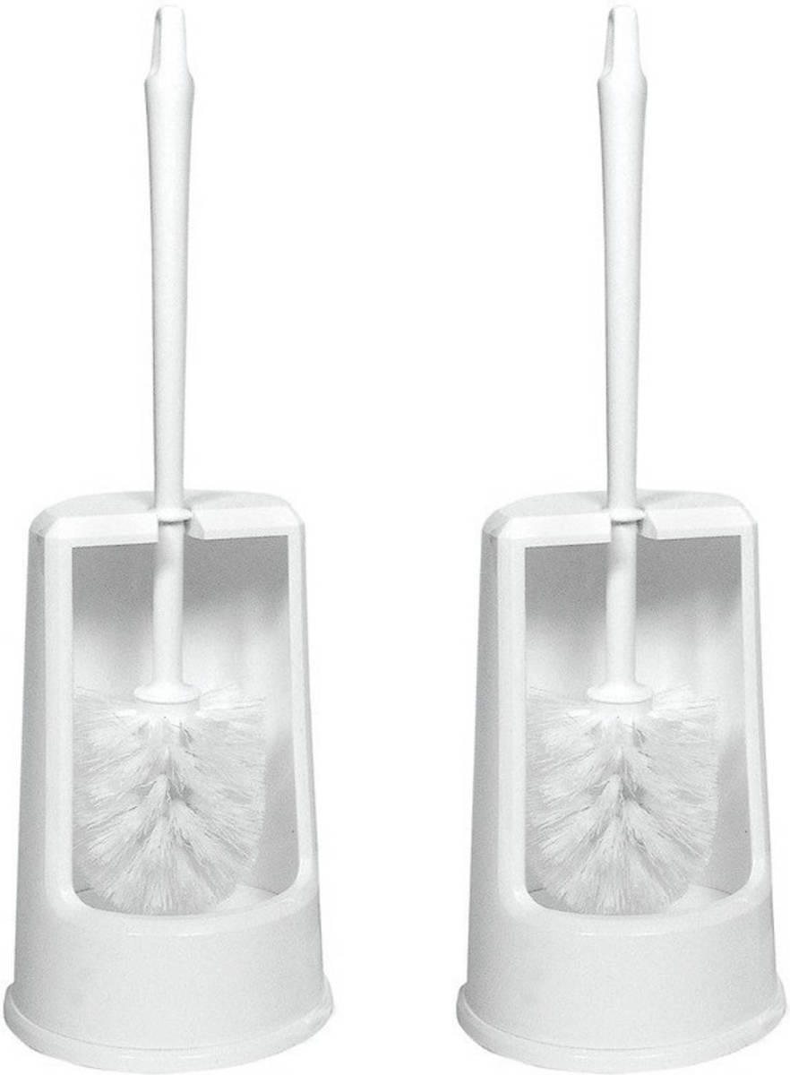 Betra 2x Toilet borstelhouder incl toiletborstel wit - Toiletborstels