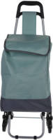 Excellent Houseware Boodschappen en losse spullen trolley - inhoud 30 liter - groen - met trap wielen - Boodschappentrolleys
