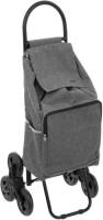 5five Boodschappen trolley tas met trapwielen - inhoud 40 liter - grijs - 43 x 36 x 99 cm - Boodschappentrolleys