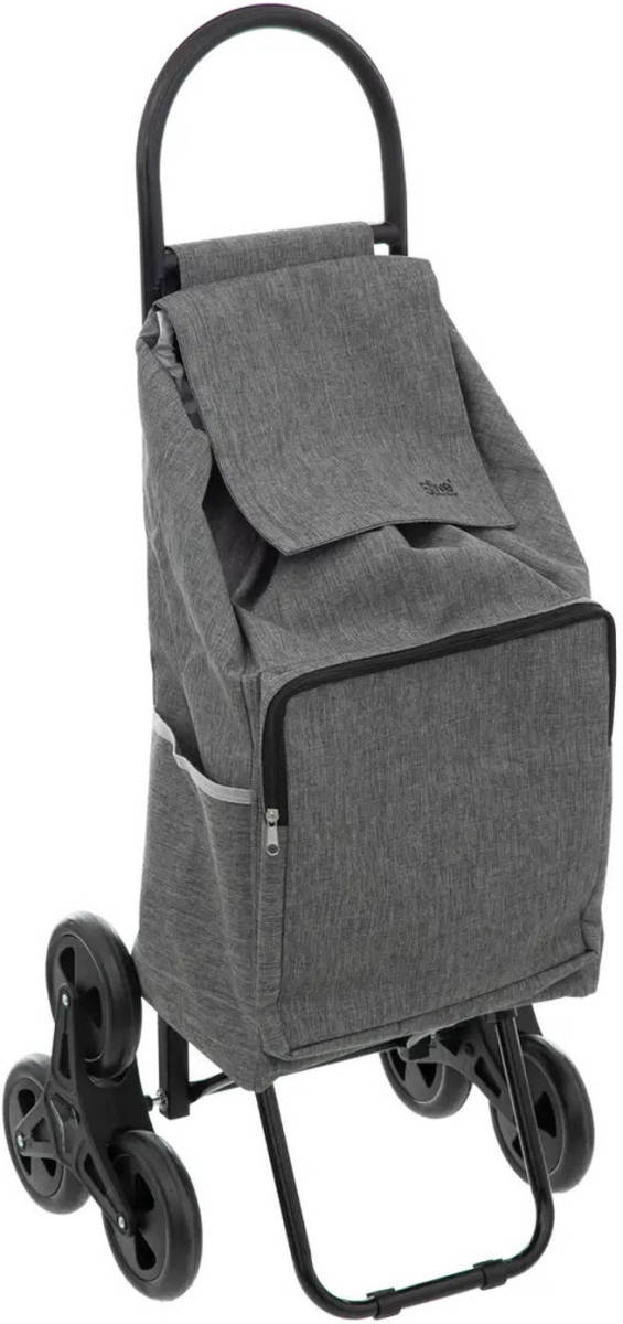 5five Boodschappen trolley tas met trapwielen - inhoud 40 liter - grijs - 43 x 36 x 99 cm - Boodschappentrolleys