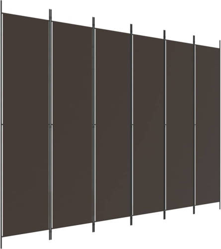 The Living Store Kamerscherm 6 Panelen - 300 x 220 cm - Bruin - Inklapbaar