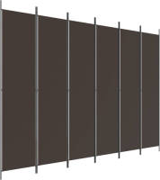 The Living Store Kamerscherm 6 Panelen - 300 x 220 cm - Bruin - Inklapbaar