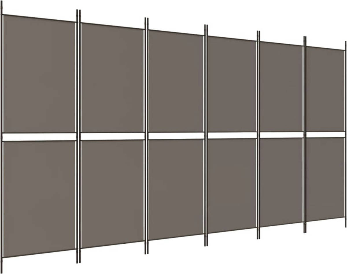 The Living Store Kamerscherm Antraciet 300 x 220 cm - Inklapbaar