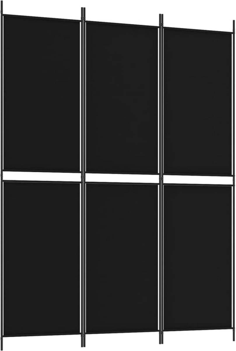 The Living Store Kamerscherm Zwarte Stof 150x200 cm - Duurzaam materiaal