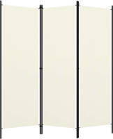 The Living Store Kamerscherm - Ruimteverdeler 3 panelen - 150 x 180 cm - Crèmewit - Polyester