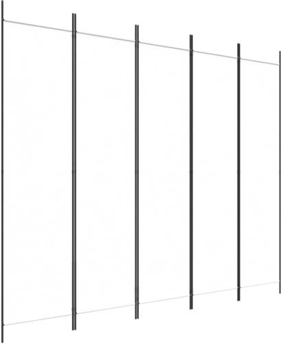 The Living Store Kamerscherm Wit 5 Panelen - 250 x 200 cm (B x H) - Duurzaam materiaal