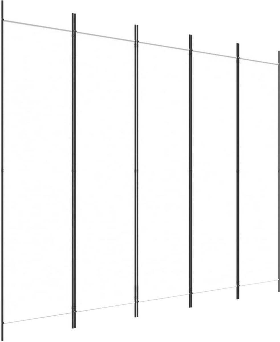 The Living Store Kamerscherm Wit 5 Panelen - 250 x 200 cm (B x H) - Duurzaam materiaal