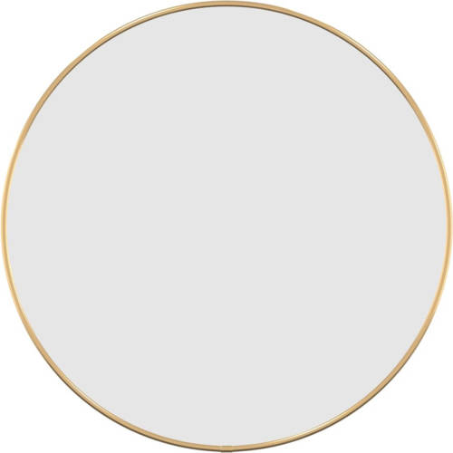 The Living Store Wandspiegel - Goud - 50 cm diameter - Glas en PVC