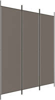 The Living Store Kamerscherm - Antraciet - 150 x 220 cm - Inklapbaar - 3 Panelen