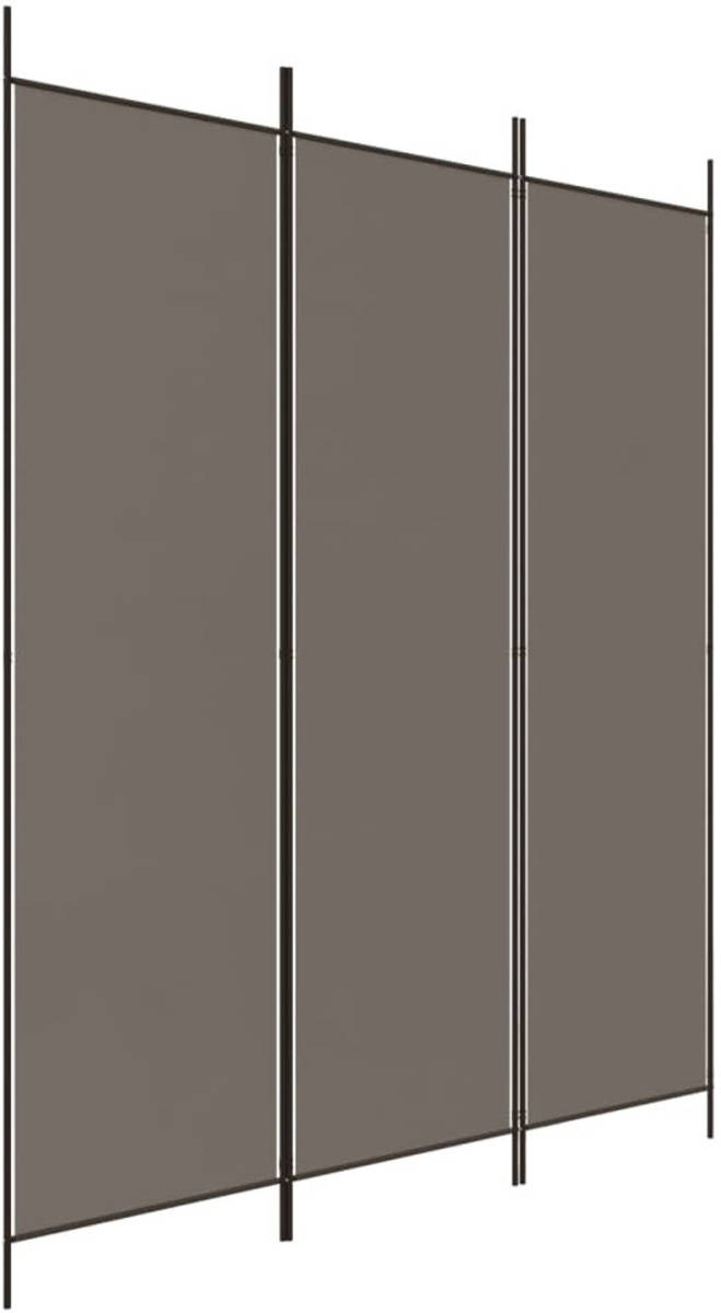 The Living Store Kamerscherm - Antraciet - 150 x 220 cm - Inklapbaar - 3 Panelen